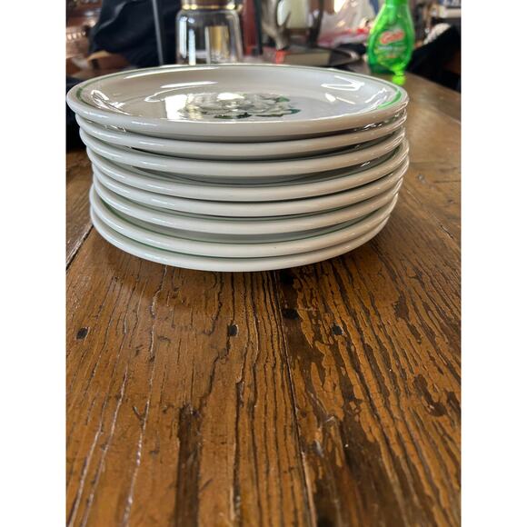 Vintage Syracuse China Whitfield Gardenia pattern dinner plates, Set of 8 - Picture 2 of 5